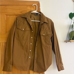 Banana Republic Tan Button-Up Shirt Jacket